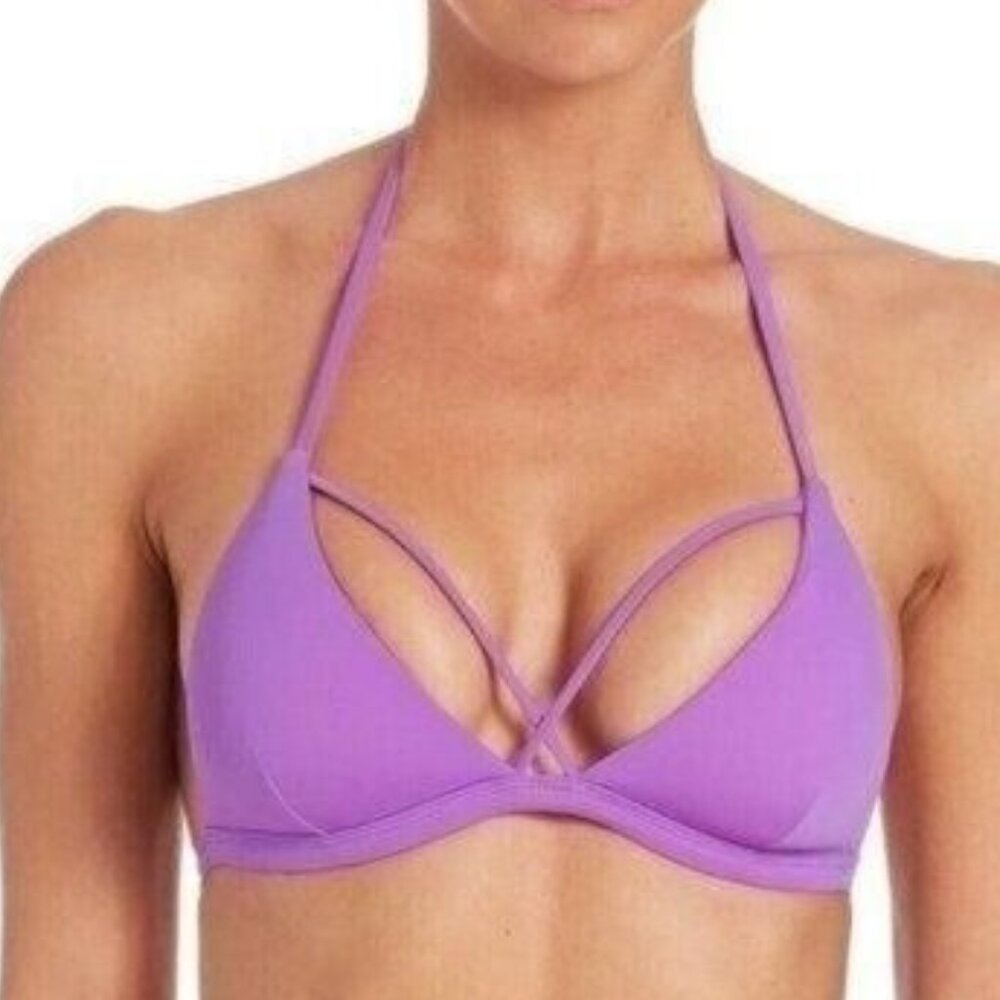 L'Agent Agent Provocateur Bikini Top Avril sz S Violet Purple Strappy Sexy NEW